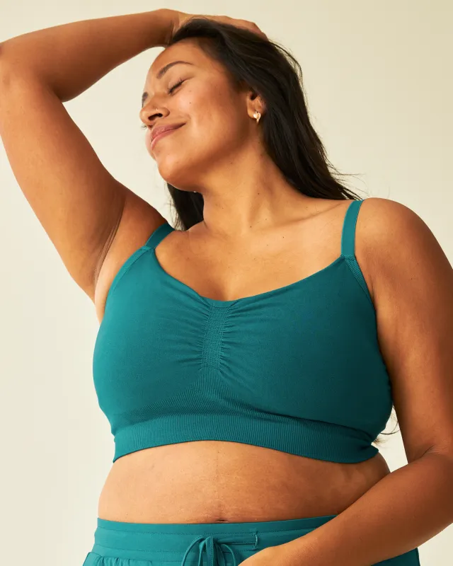 Sublime® Bamboo Hands-Free Pumping Lounge & Sleep Bra | Bright Teal made by Kindred Bravely