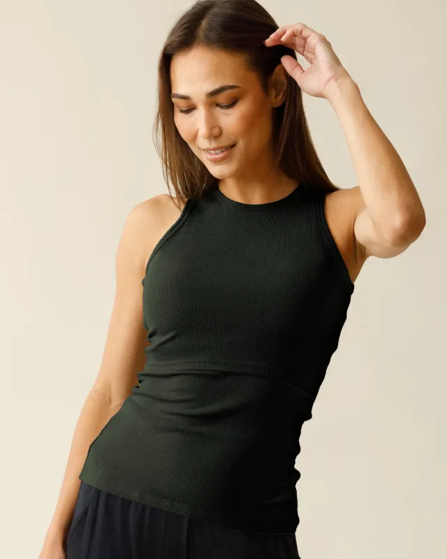 Ribbed Bamboo Racerback Nursing Tank | Thyme made by Kindred Bravely