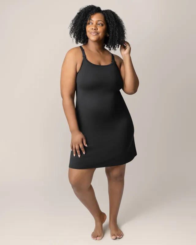 Stella Hands-Free Pumping & Nursing Nightgown | Black made by Kindred Bravely