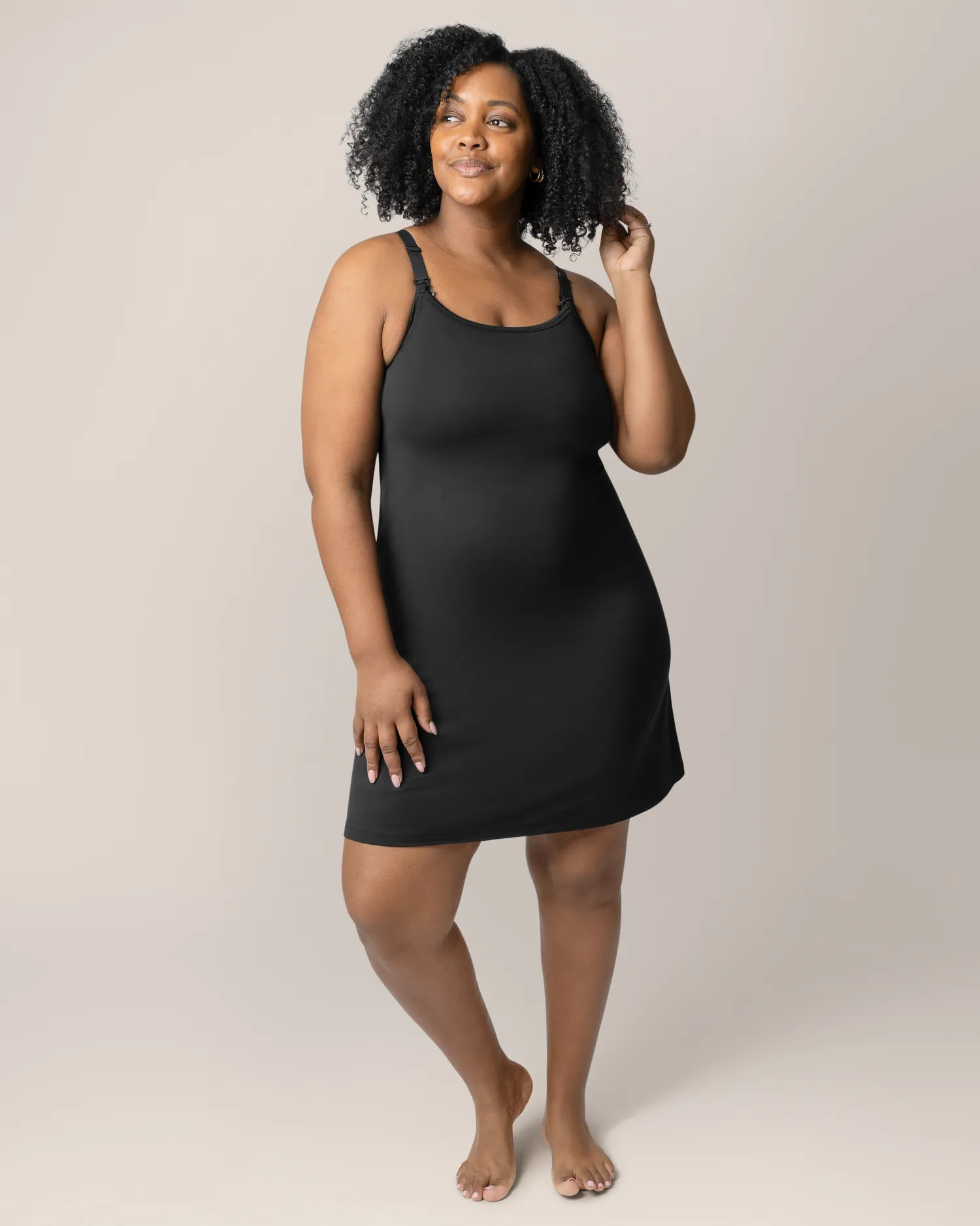 Stella Hands-Free Pumping & Nursing Nightgown | Black sold by Storq