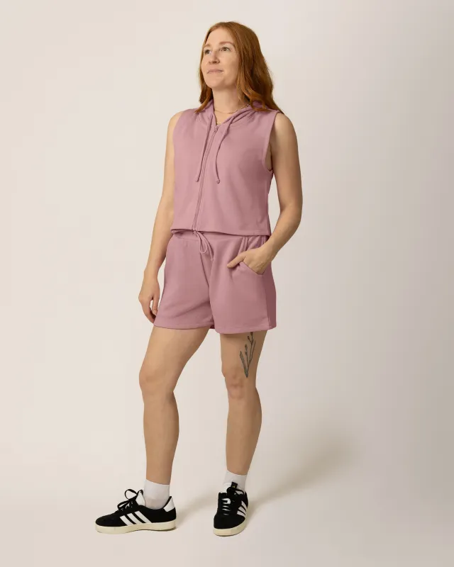 French Terry On the Go Short | Light Mauve made by Kindred Bravely