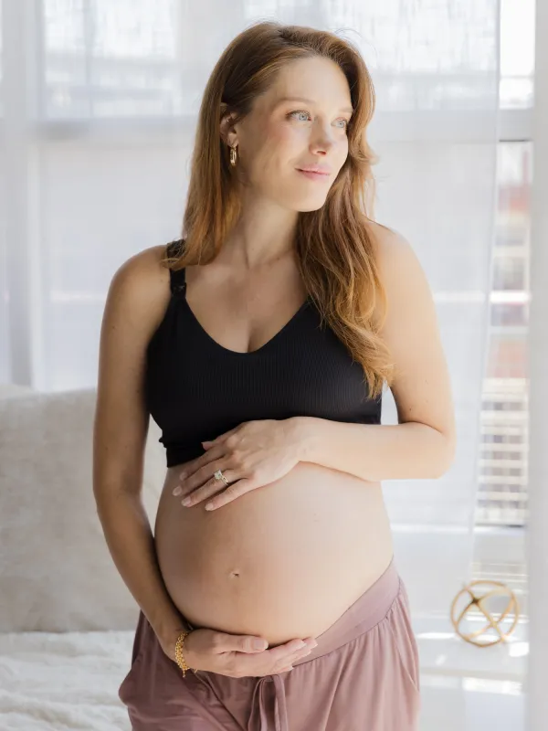 Mia Maternity & Nursing Lounge Bra | Black made by Kindred Bravely