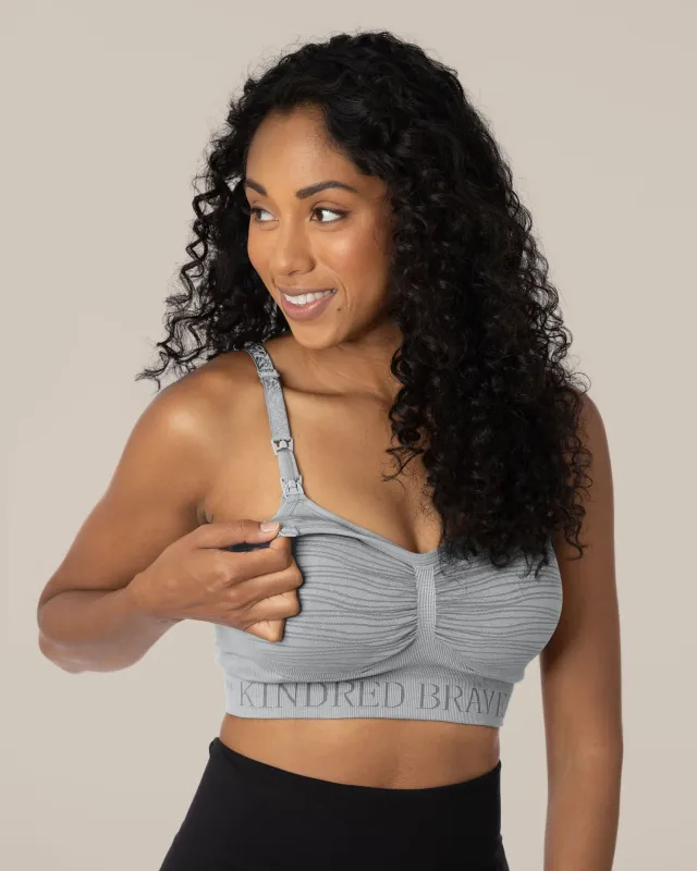 Sublime® Hands-Free Pumping & Nursing Bra | Grey made by Kindred Bravely