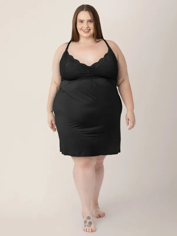 Lucille Maternity & Nursing Nightgown | Black made by Kindred Bravely