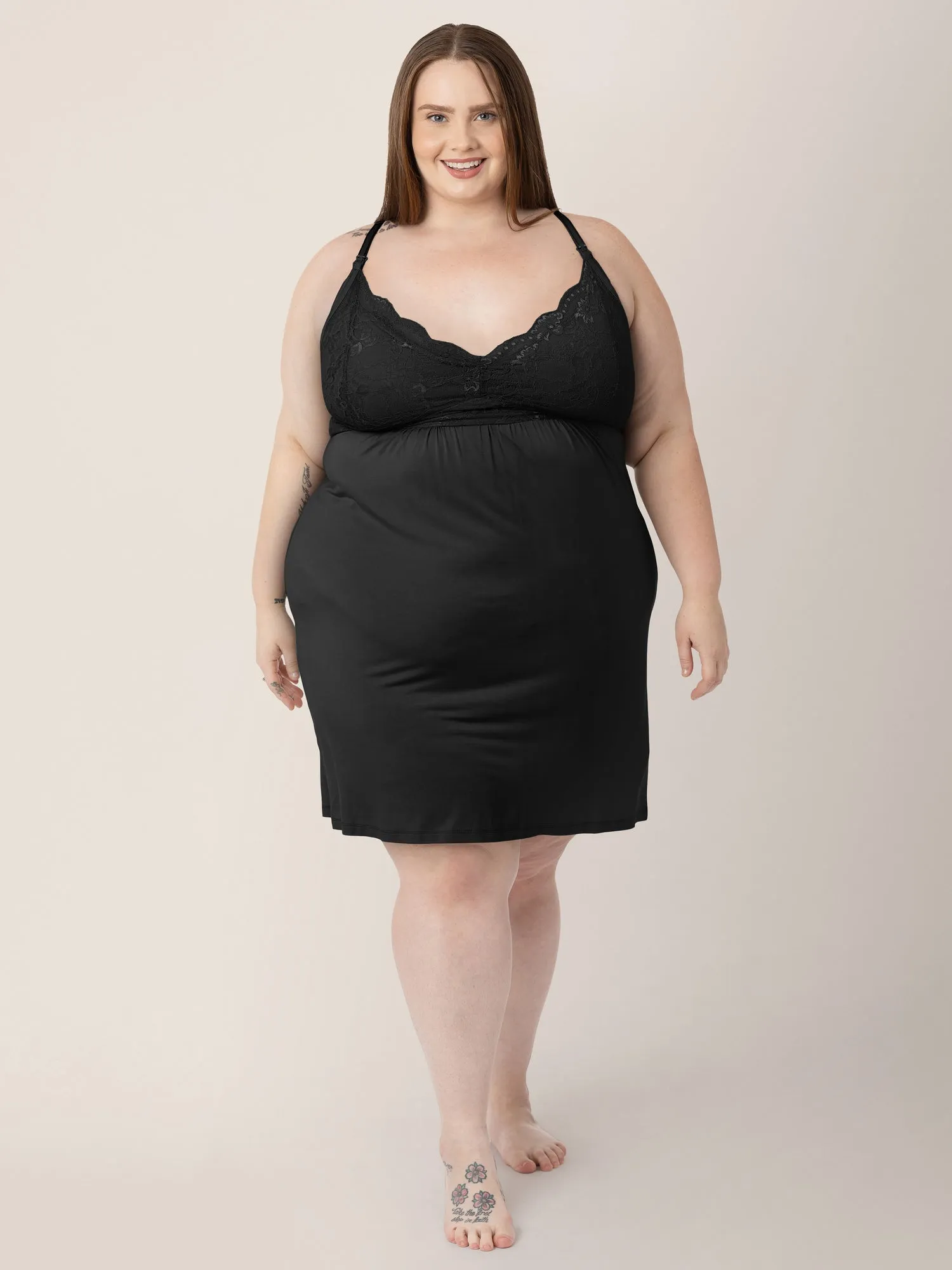 Lucille Maternity & Nursing Nightgown | Black sold by Storq