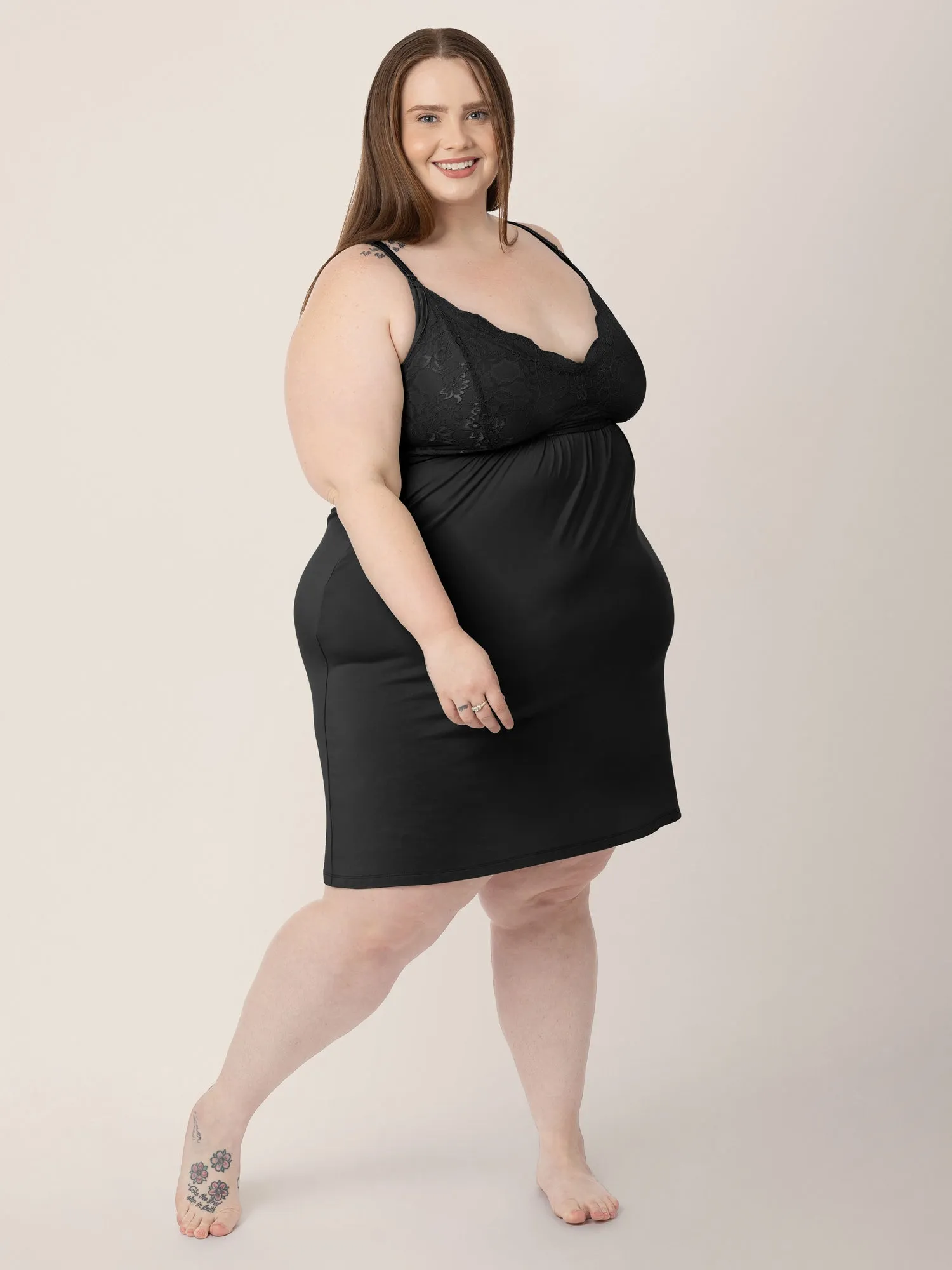 Lucille Maternity & Nursing Nightgown | Black sold by Storq product image thumbnail 2
