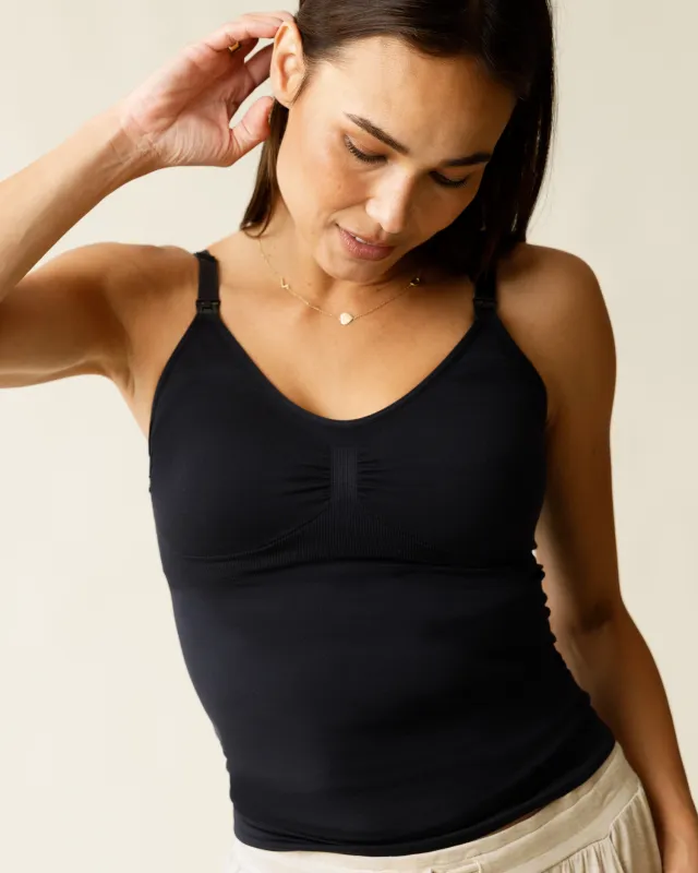 Sublime® Seamless Support Maternity & Nursing Cami | Black made by Kindred Bravely