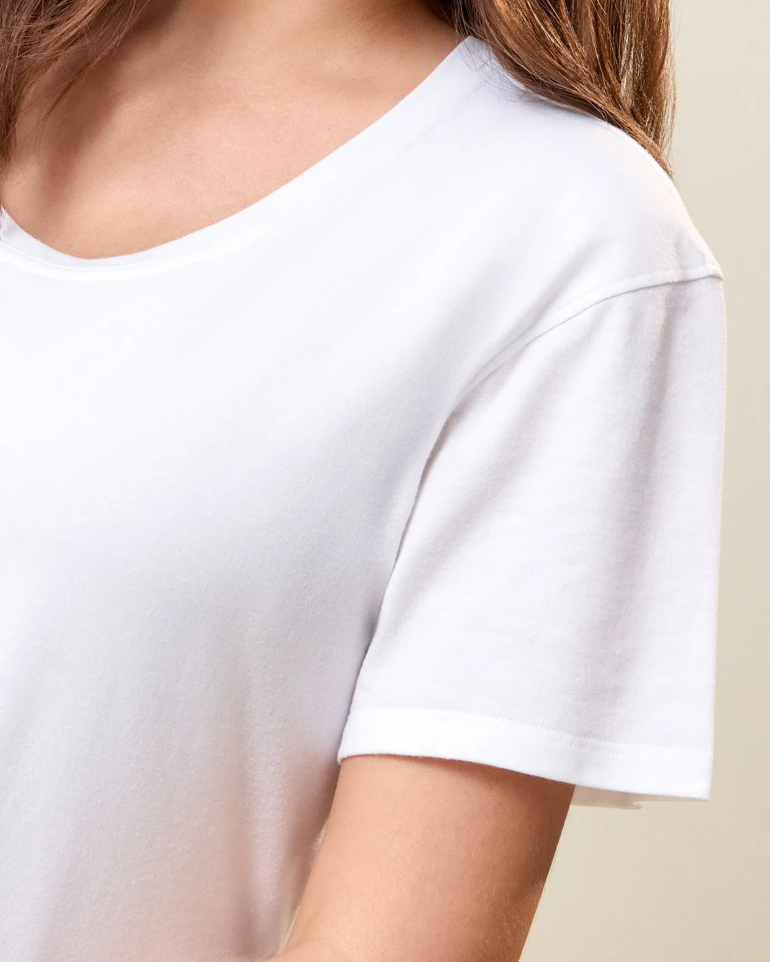 Relaxed Cotton Maternity & Nursing T-shirt | White sold by Storq product image thumbnail 4