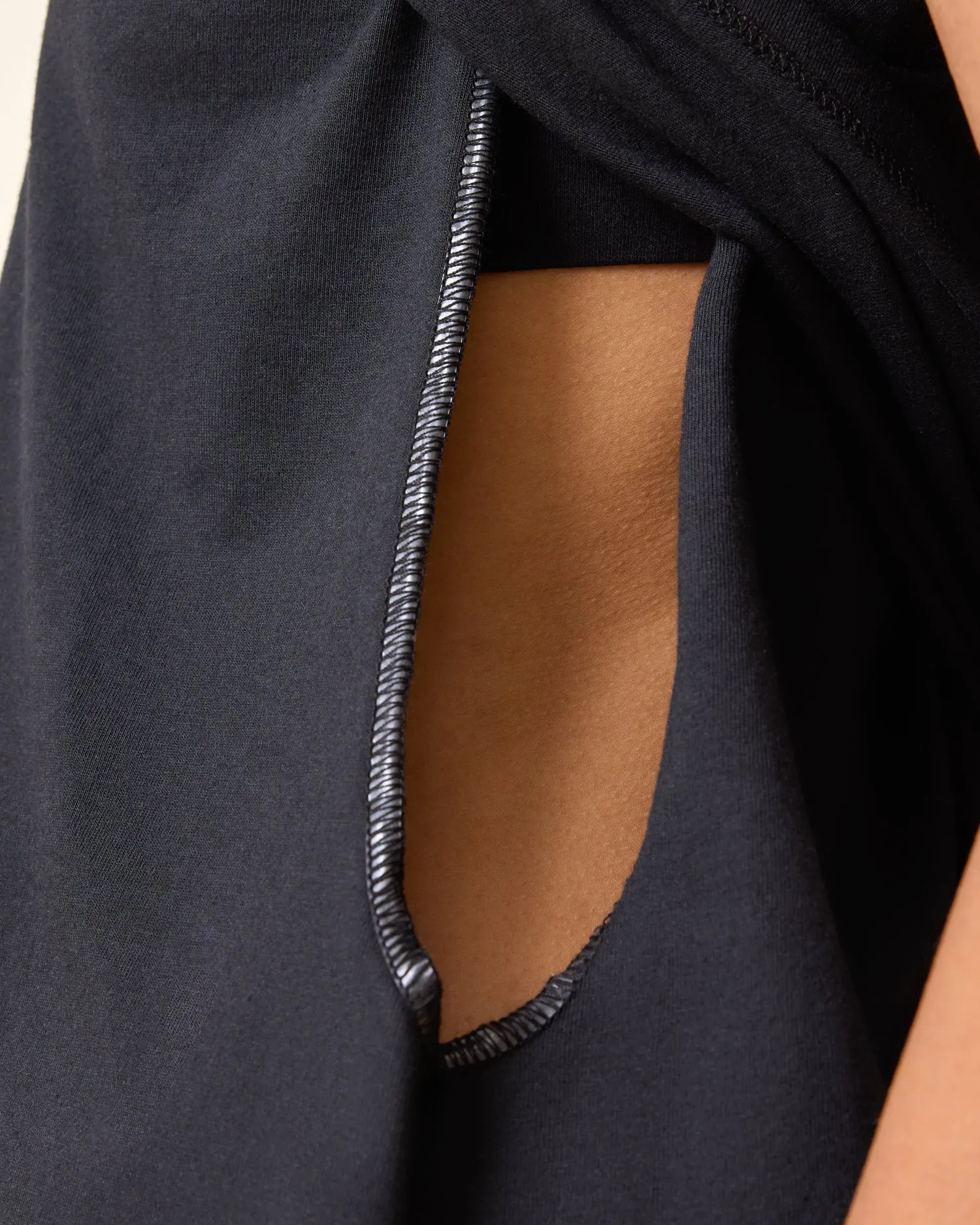 Cotton Crew Neck Nursing T-shirt | Black sold by Storq product image thumbnail 2