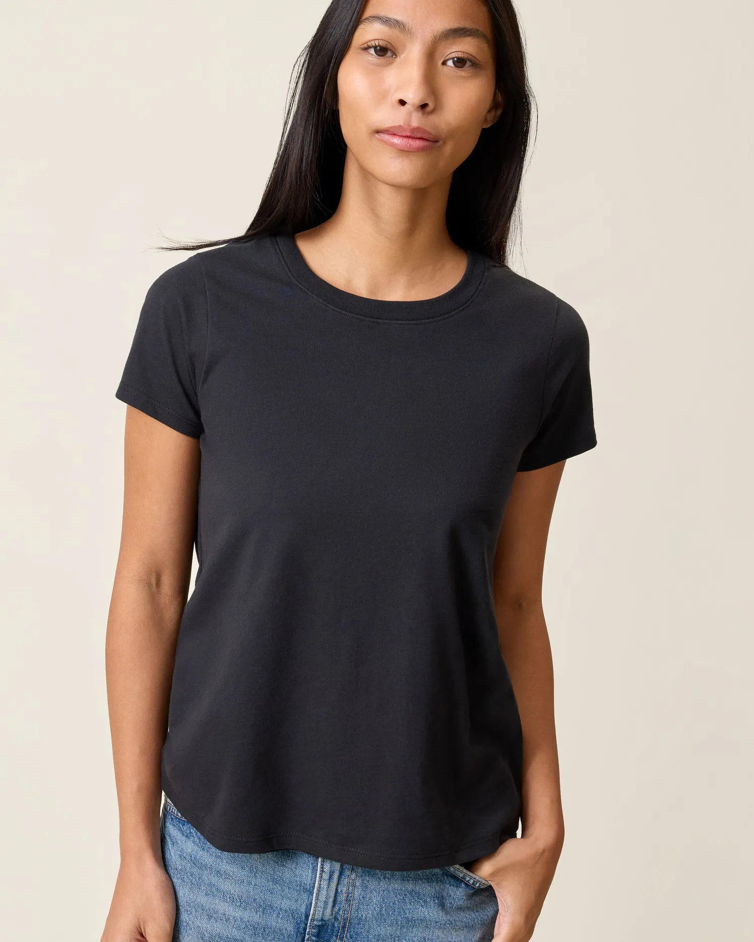 Cotton Crew Neck Nursing T-shirt | Black sold by Storq