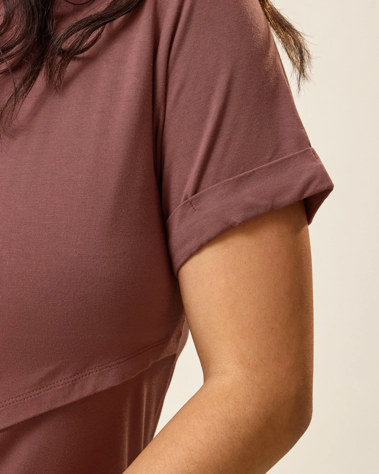 Asymmetrical Nursing T-shirt | Redwood sold by Storq product image thumbnail 3