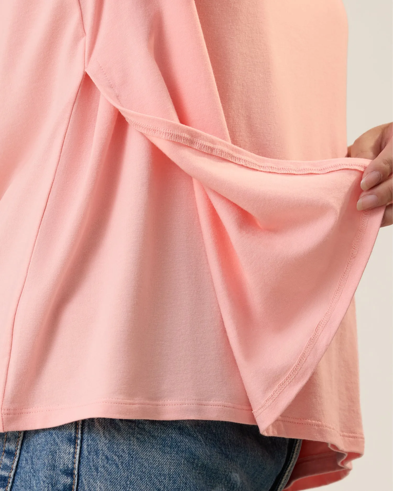 Modal V-neck Nursing T-shirt | Sunset Pink sold by Storq product image thumbnail 3