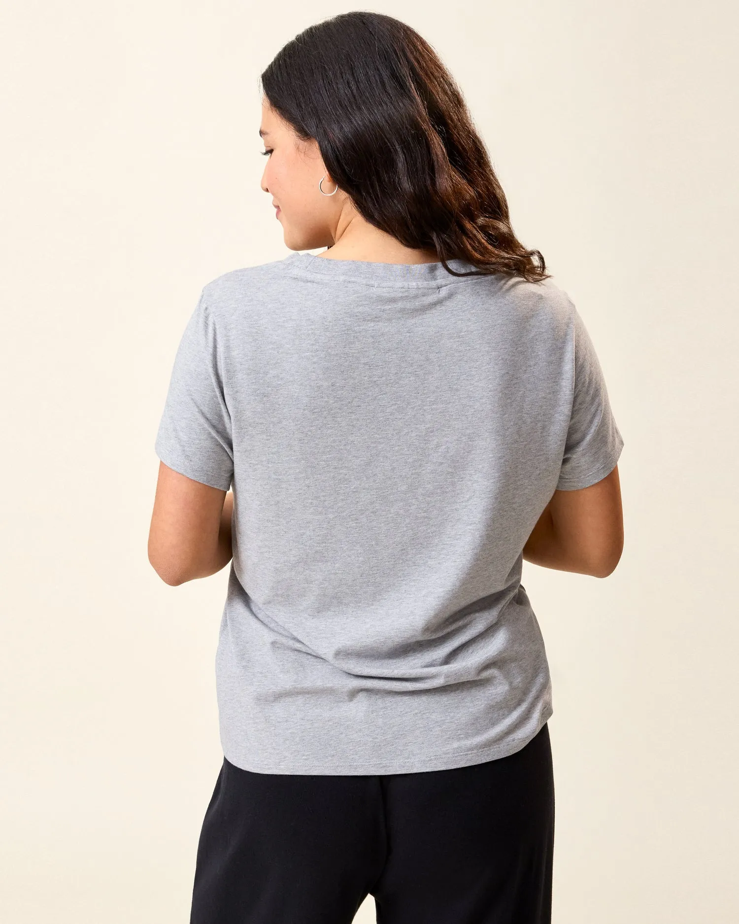 Modal V-neck Nursing T-shirt | Grey Heather sold by Storq product image thumbnail 4