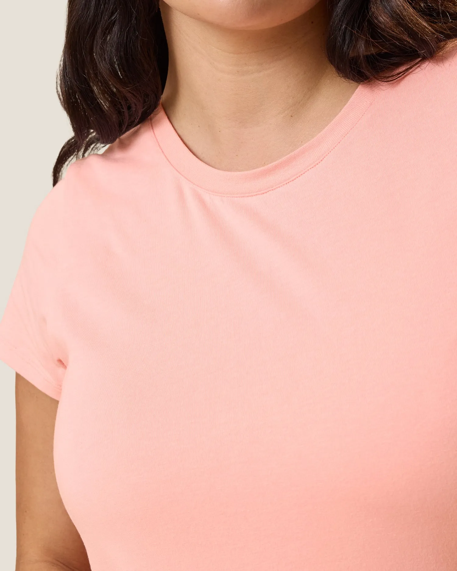 Modal Crew Neck Nursing T-shirt | Sunset Pink sold by Storq product image thumbnail 3
