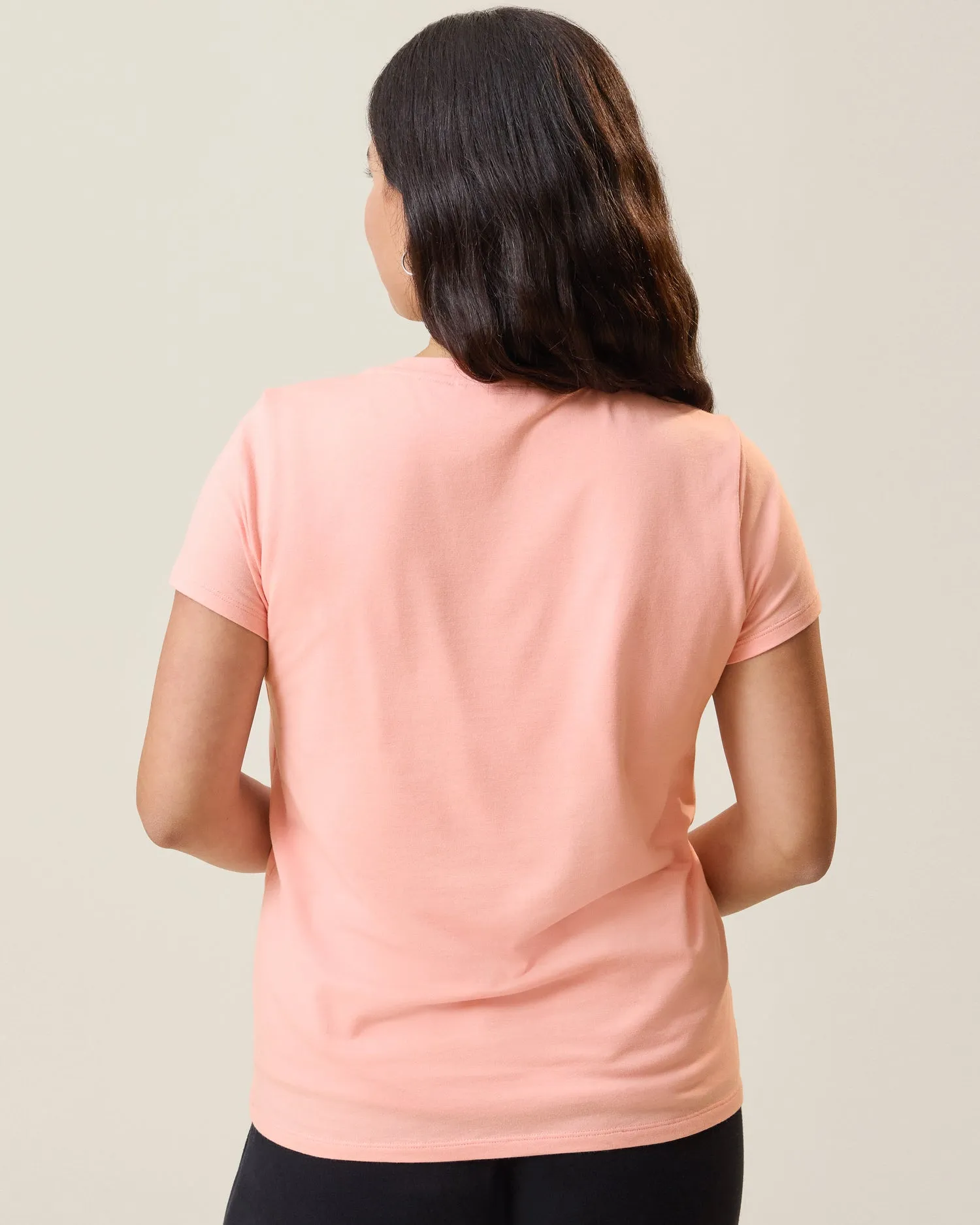 Modal Crew Neck Nursing T-shirt | Sunset Pink sold by Storq product image thumbnail 4