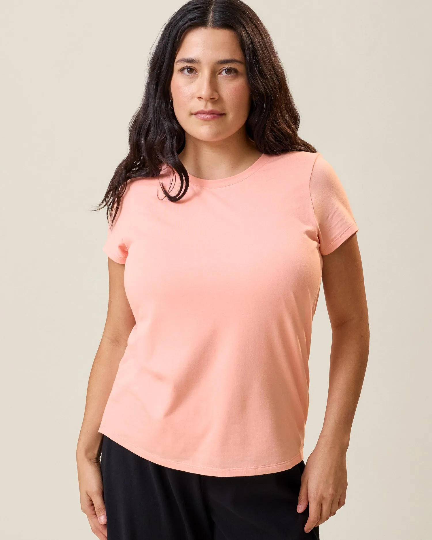Modal Crew Neck Nursing T-shirt | Sunset Pink sold by Storq