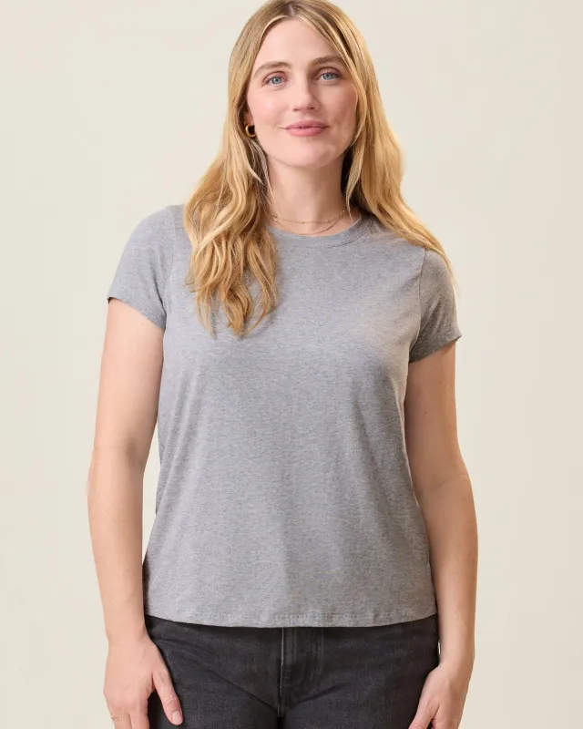 Modal Crew Neck Nursing T-shirt | Grey Heather made by Kindred Bravely