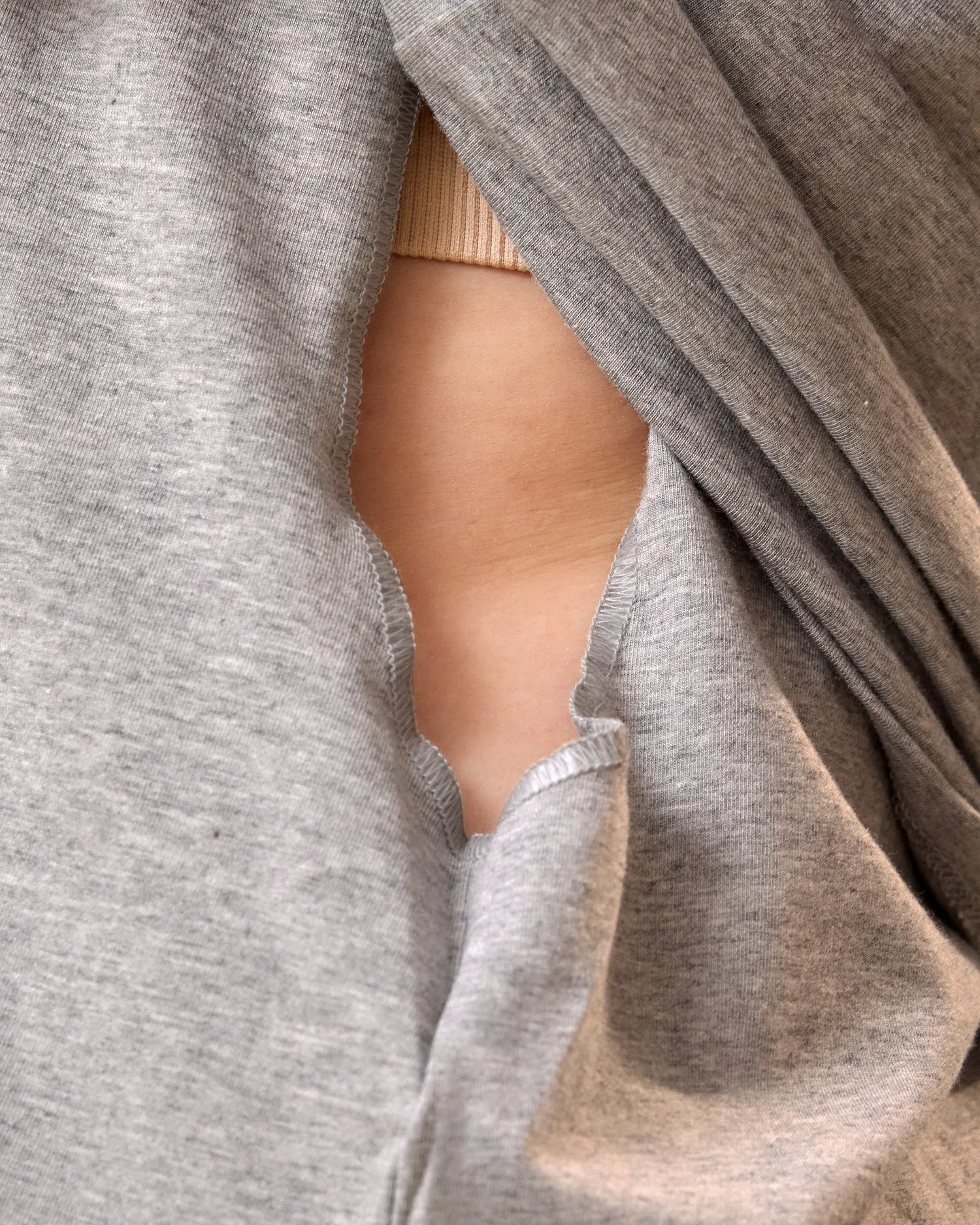 Modal Crew Neck Nursing T-shirt | Grey Heather sold by Storq product image thumbnail 4