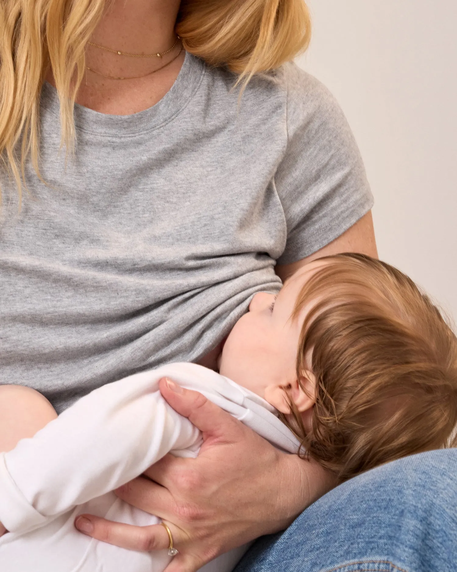 Modal Crew Neck Nursing T-shirt | Grey Heather sold by Storq product image thumbnail 2