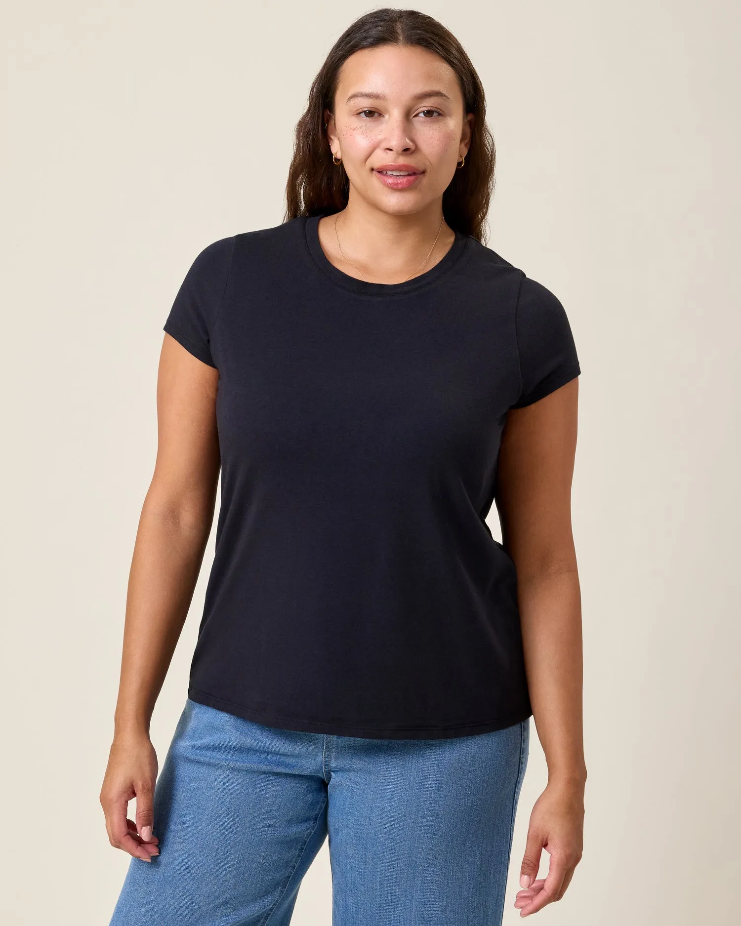 Modal Crew Neck Nursing T-shirt | Black sold by Storq