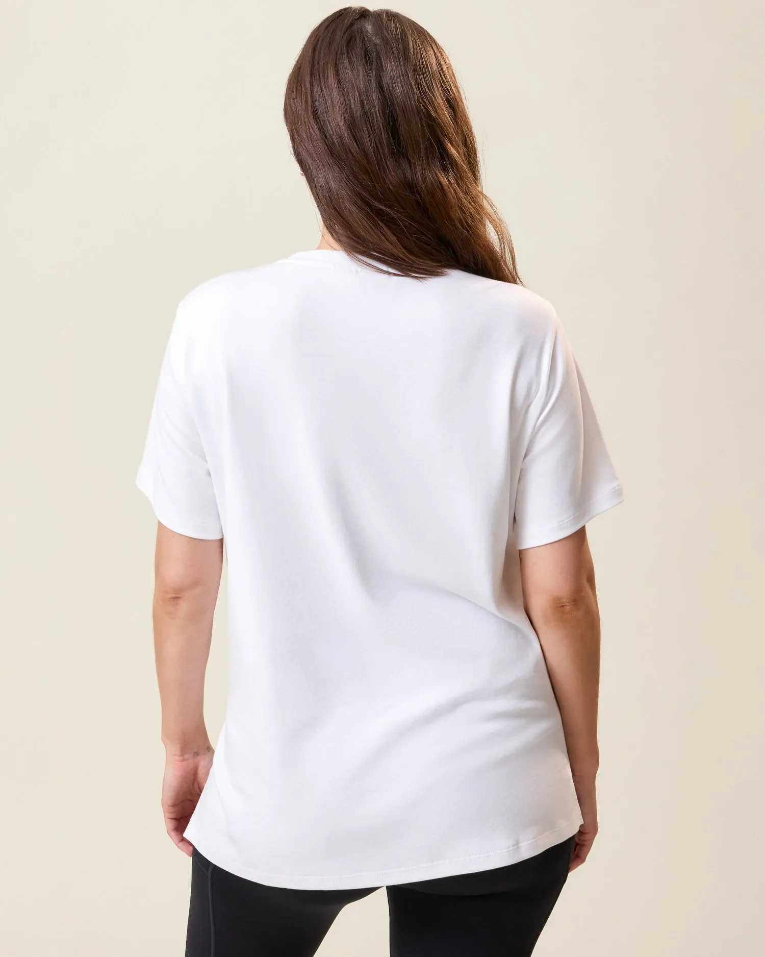 Pima Cotton Side Zip Maternity & Nursing T-shirt | White sold by Storq product image thumbnail 4