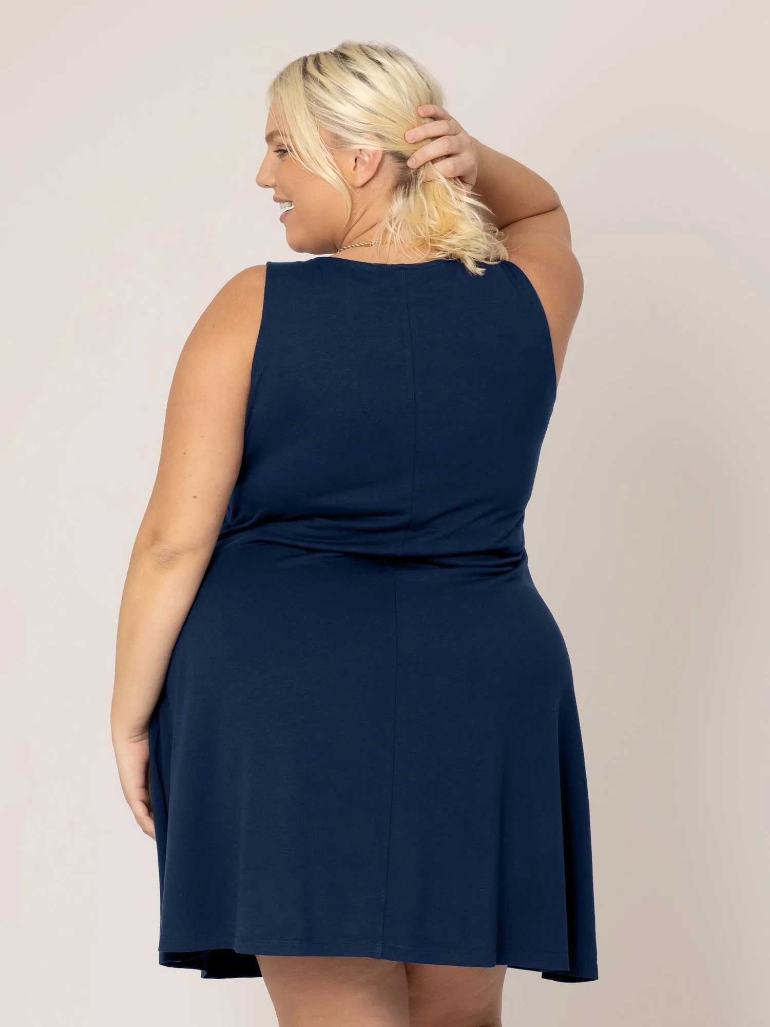 Penelope Crossover Nursing Dress | Navy sold by Storq product image thumbnail 5