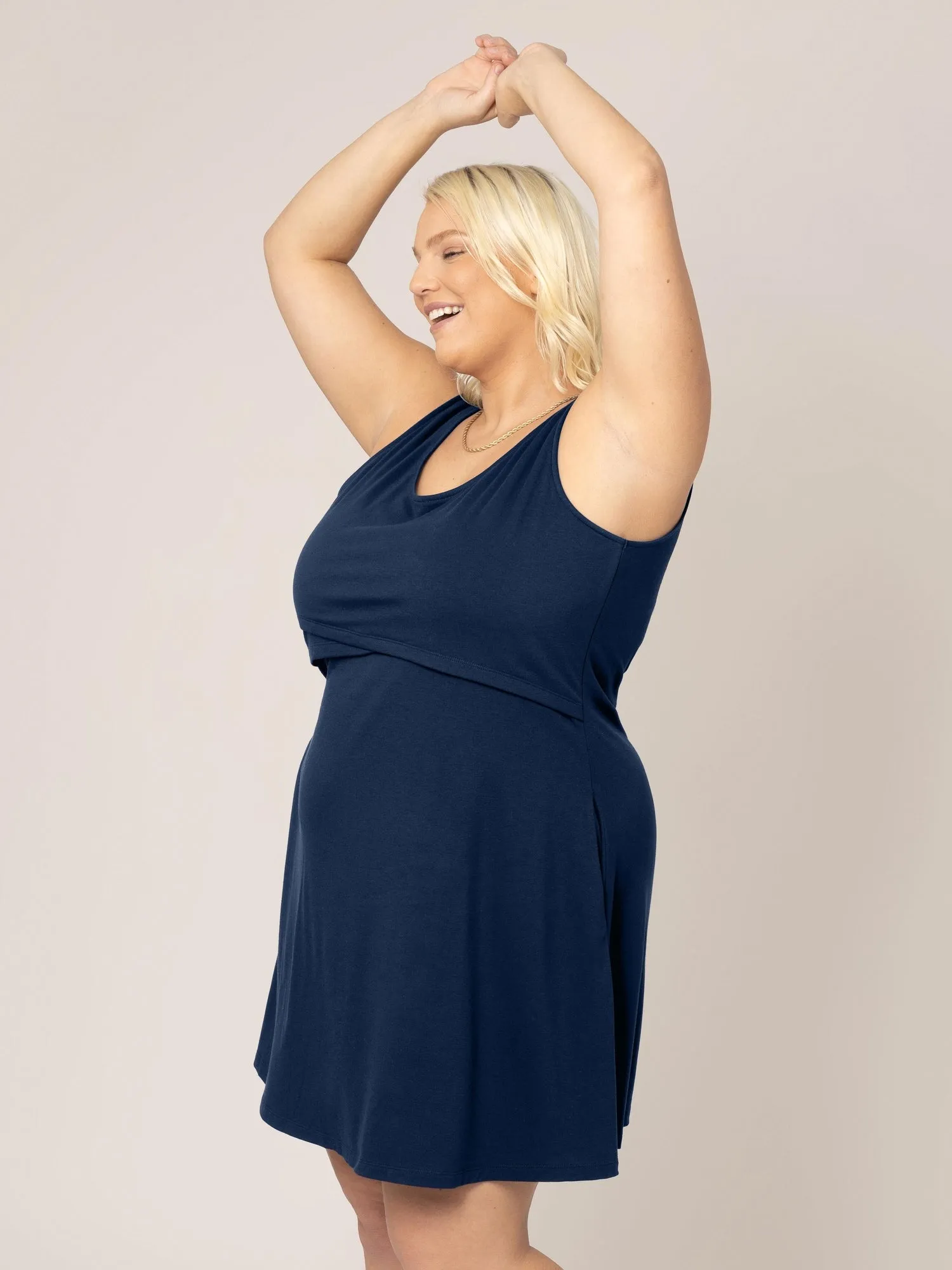 Penelope Crossover Nursing Dress | Navy sold by Storq product image thumbnail 4