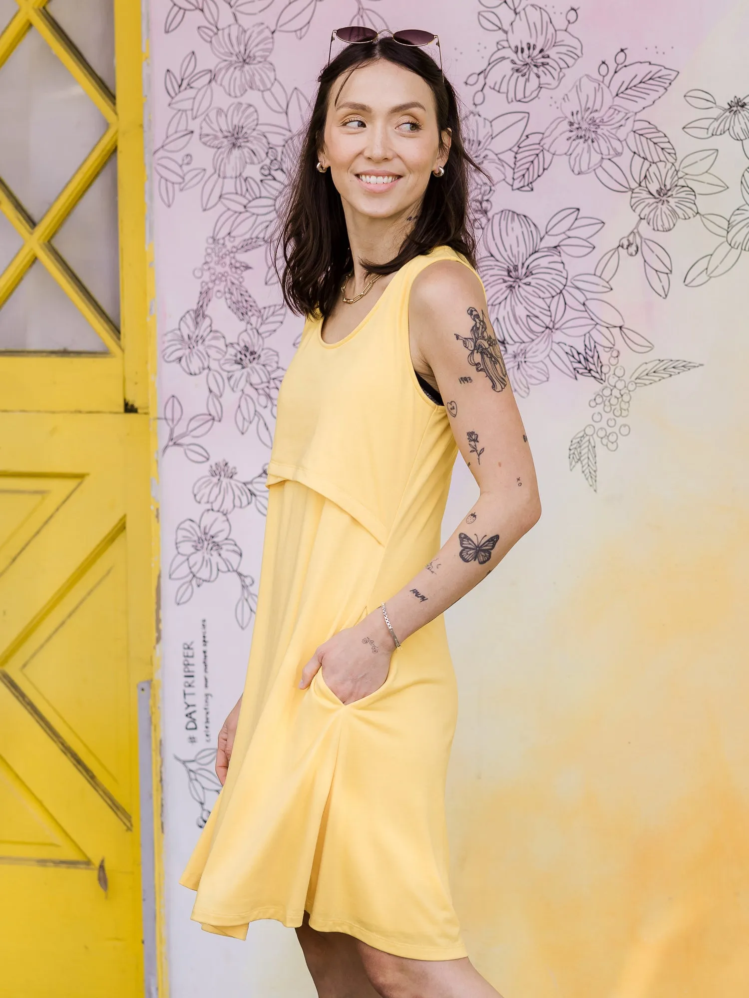Penelope Crossover Nursing Dress | Citrus sold by Storq product image thumbnail 3
