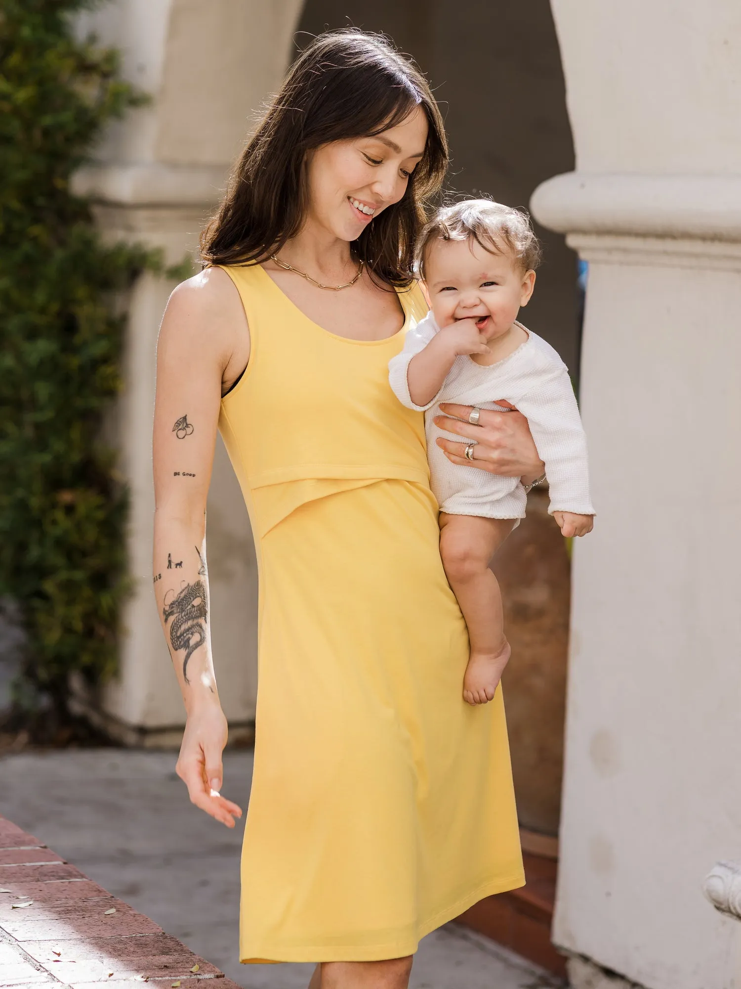 Penelope Crossover Nursing Dress | Citrus sold by Storq product image thumbnail 2