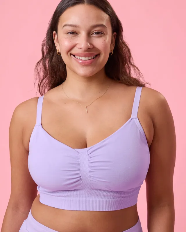 Sublime® Bamboo Hands-Free Pumping Lounge & Sleep Bra | Lavender made by Kindred Bravely