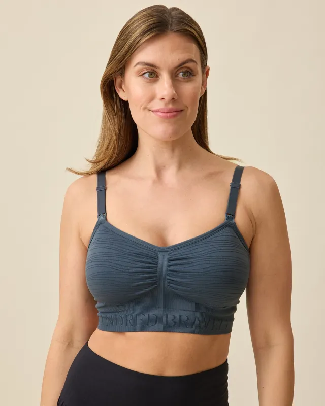 Sublime® Hands-Free Pumping & Nursing Bra | Midnight Blue made by Kindred Bravely
