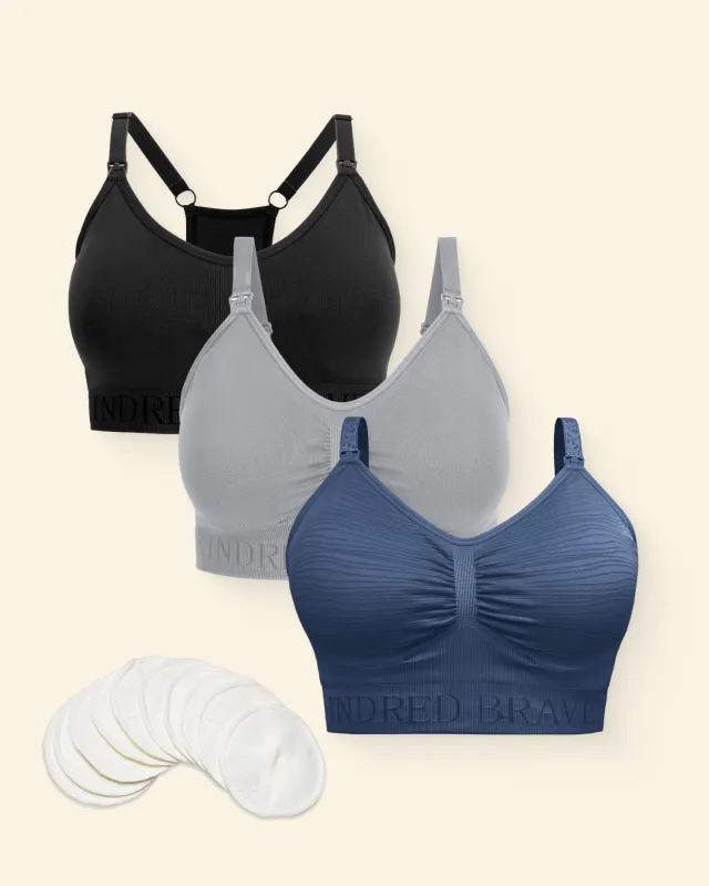 The Mix-and-Match Nursing & Pumping Bra Bundle made by Kindred Bravely