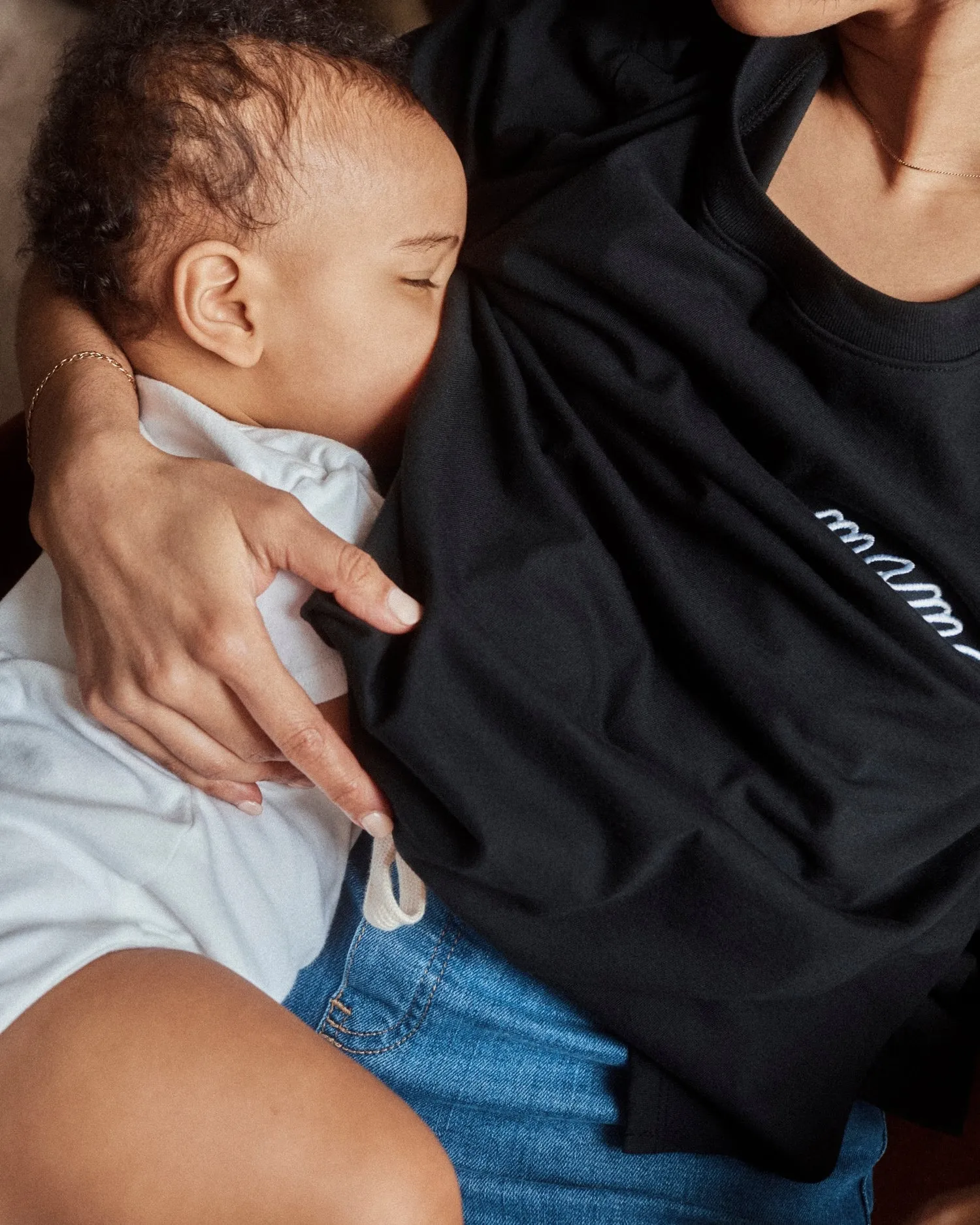 Classic Cotton Nursing T-shirt | Black - Embroidered sold by Storq product image thumbnail 2