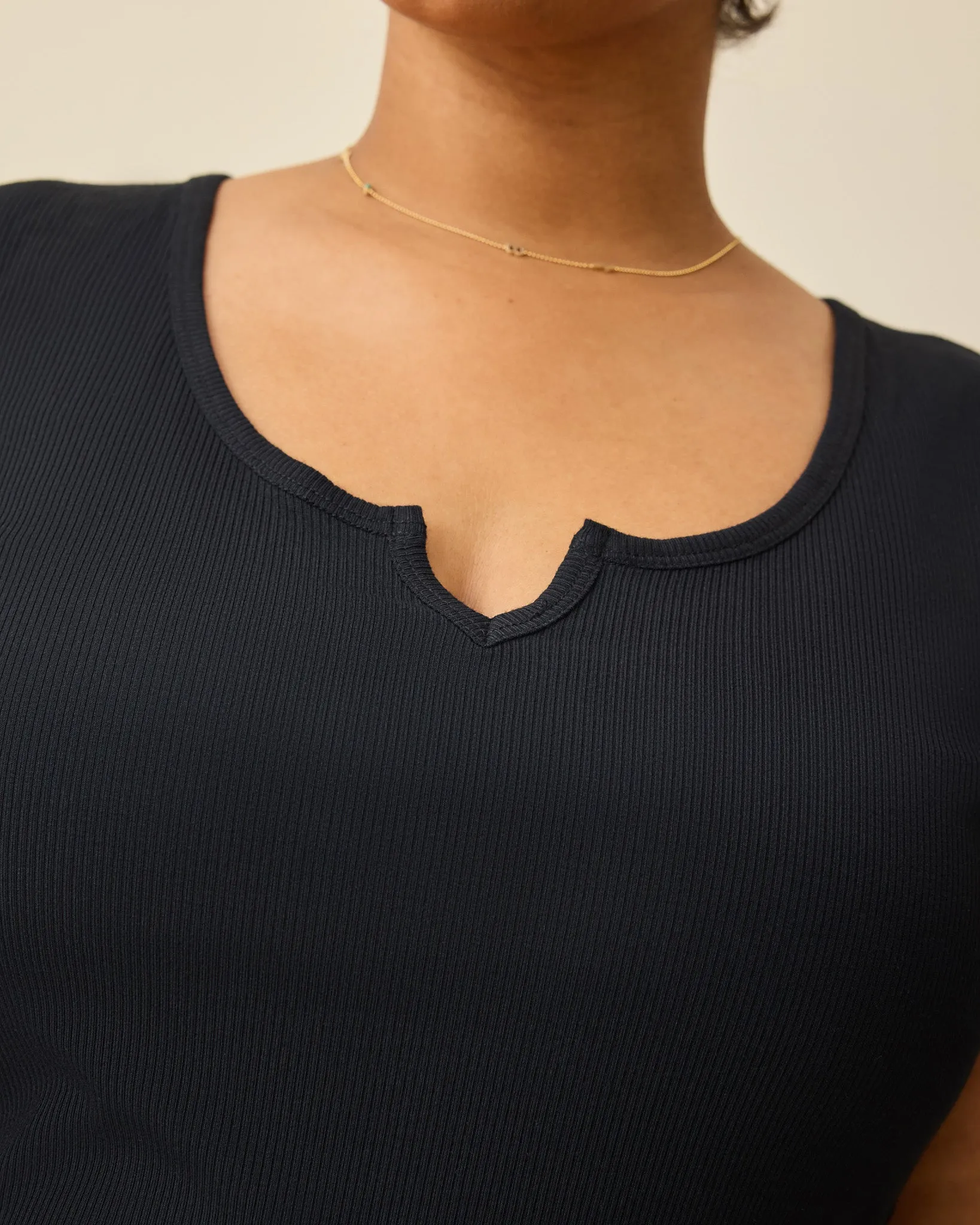 Ribbed Modal Notched Nursing T-shirt | Black sold by Storq product image thumbnail 3