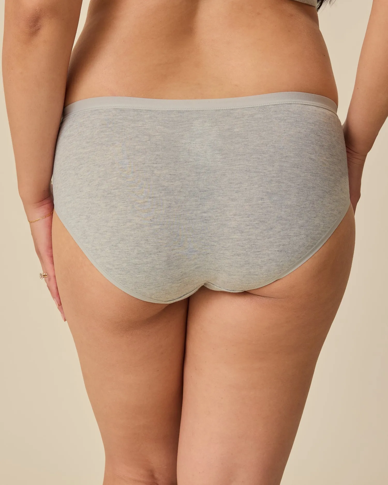 SoftStretch Cotton Maternity & Postpartum Hipster | Grey Heather sold by Storq product image thumbnail 3