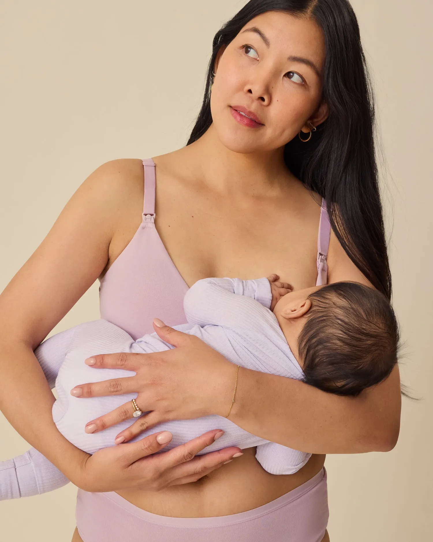 SoftStretch Cotton Maternity & Nursing Bralette | Lilac Mist sold by Storq product image thumbnail 2