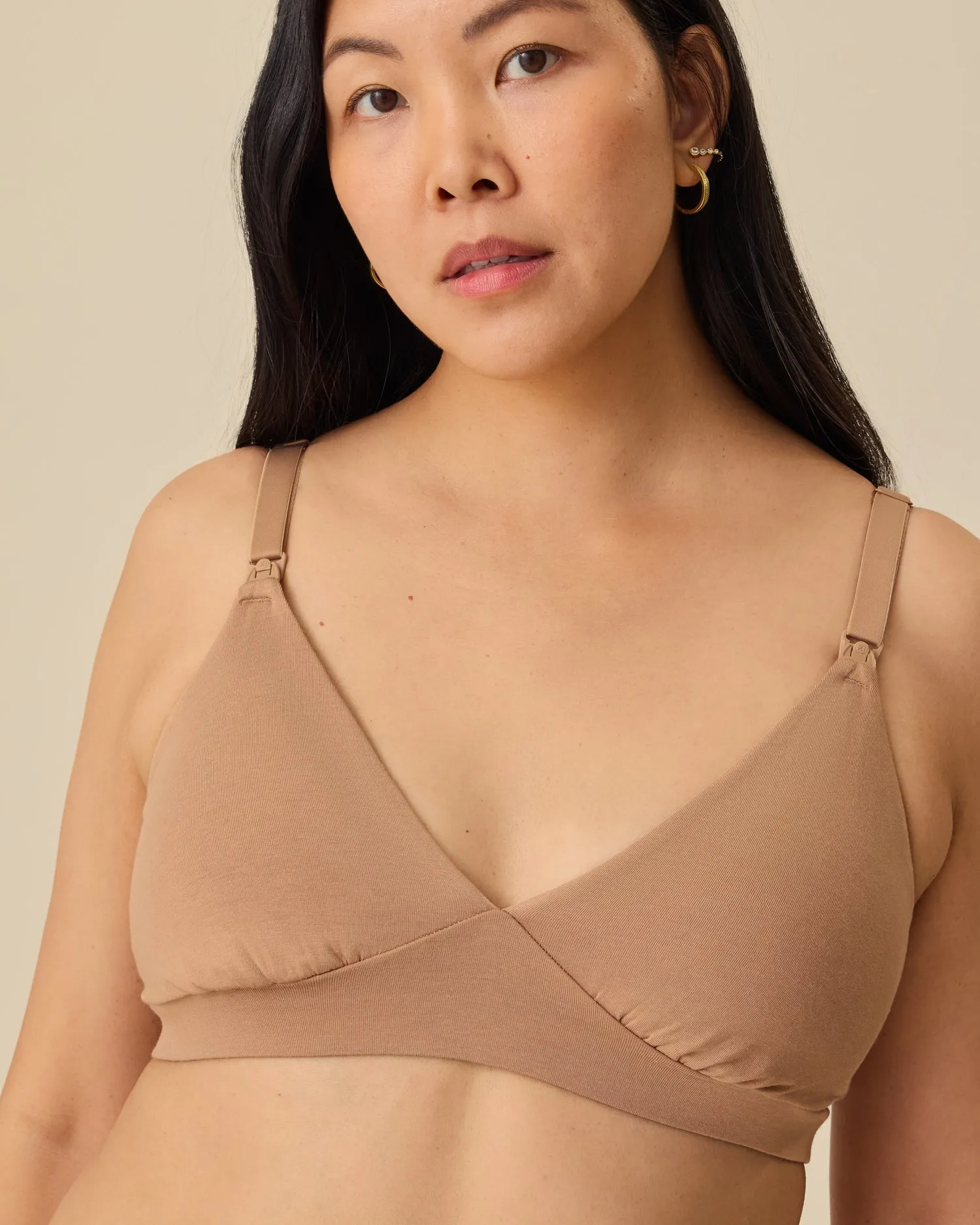 SoftStretch Cotton Maternity & Nursing Bralette | Buff sold by Storq