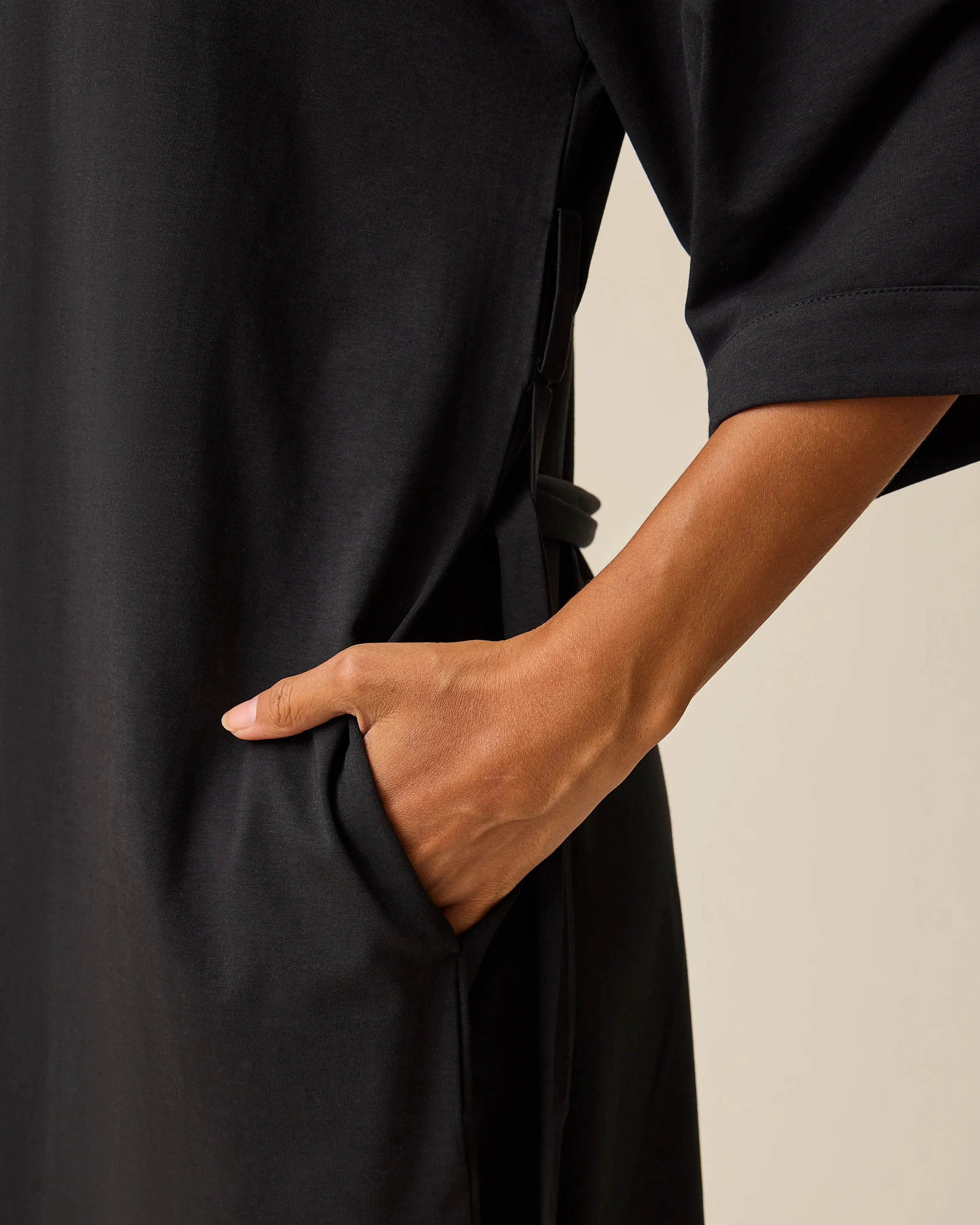 The Restore Cotton Blend Robe | Black sold by Storq product image thumbnail 3