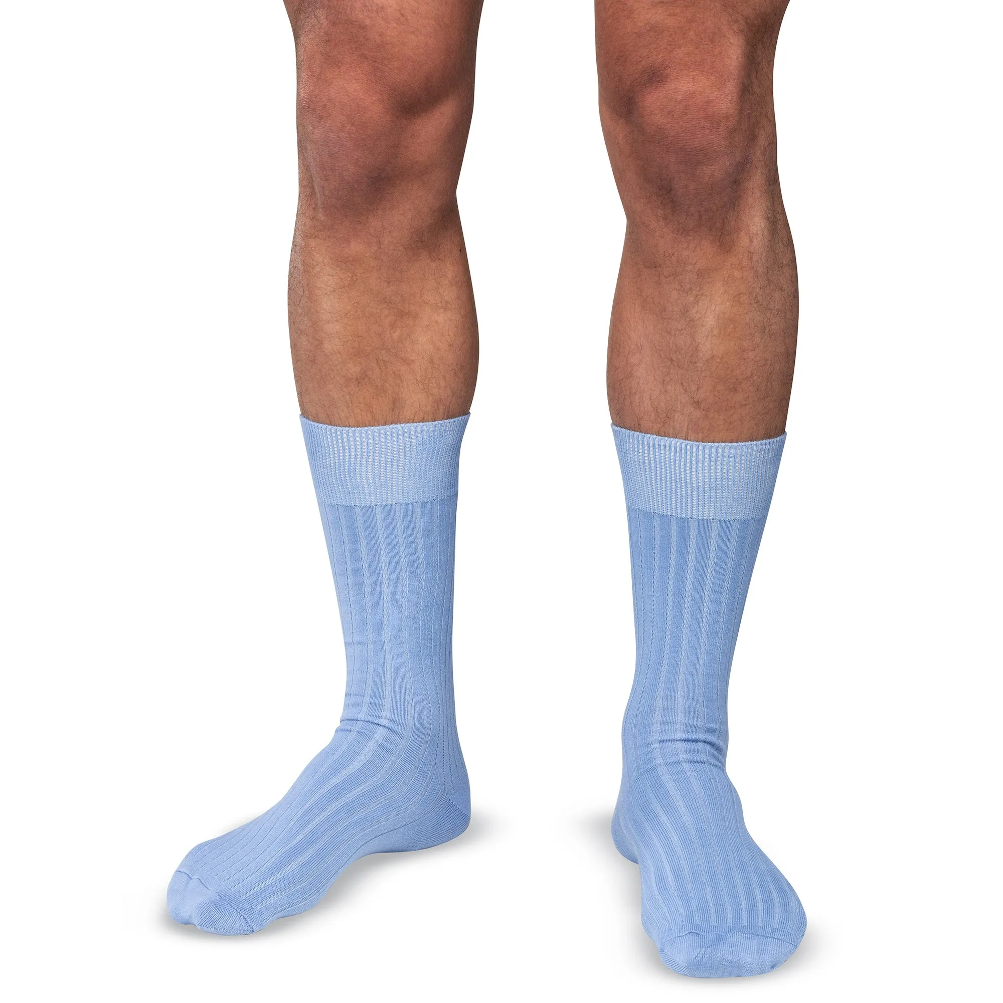 Sky Blue Cotton Mid Calf Dress Socks sold by Boardroom Socks