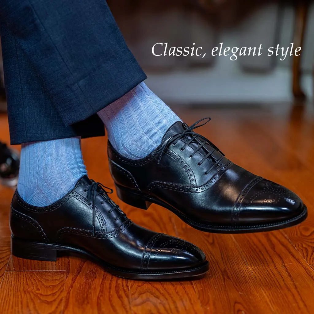 Sky Blue Merino Wool Mid Calf Dress Socks sold by Boardroom Socks product image thumbnail 3