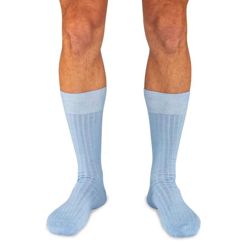 Sky Blue Merino Wool Mid Calf Dress Socks sold by Boardroom Socks