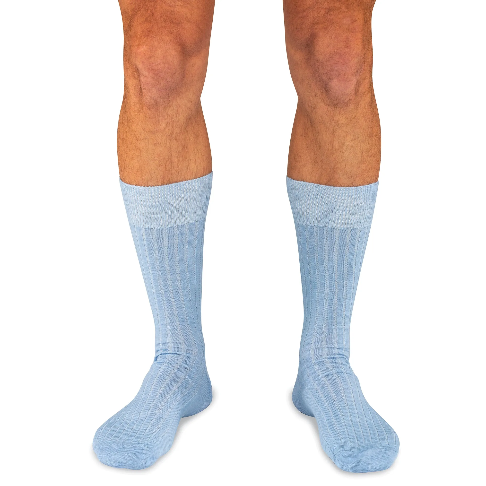 Sky Blue Merino Wool Mid Calf Dress Socks sold by Boardroom Socks