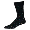 Tri-Color Dots on Black Merino Wool Mid-Calf Dress Socks sold by Boardroom Socks