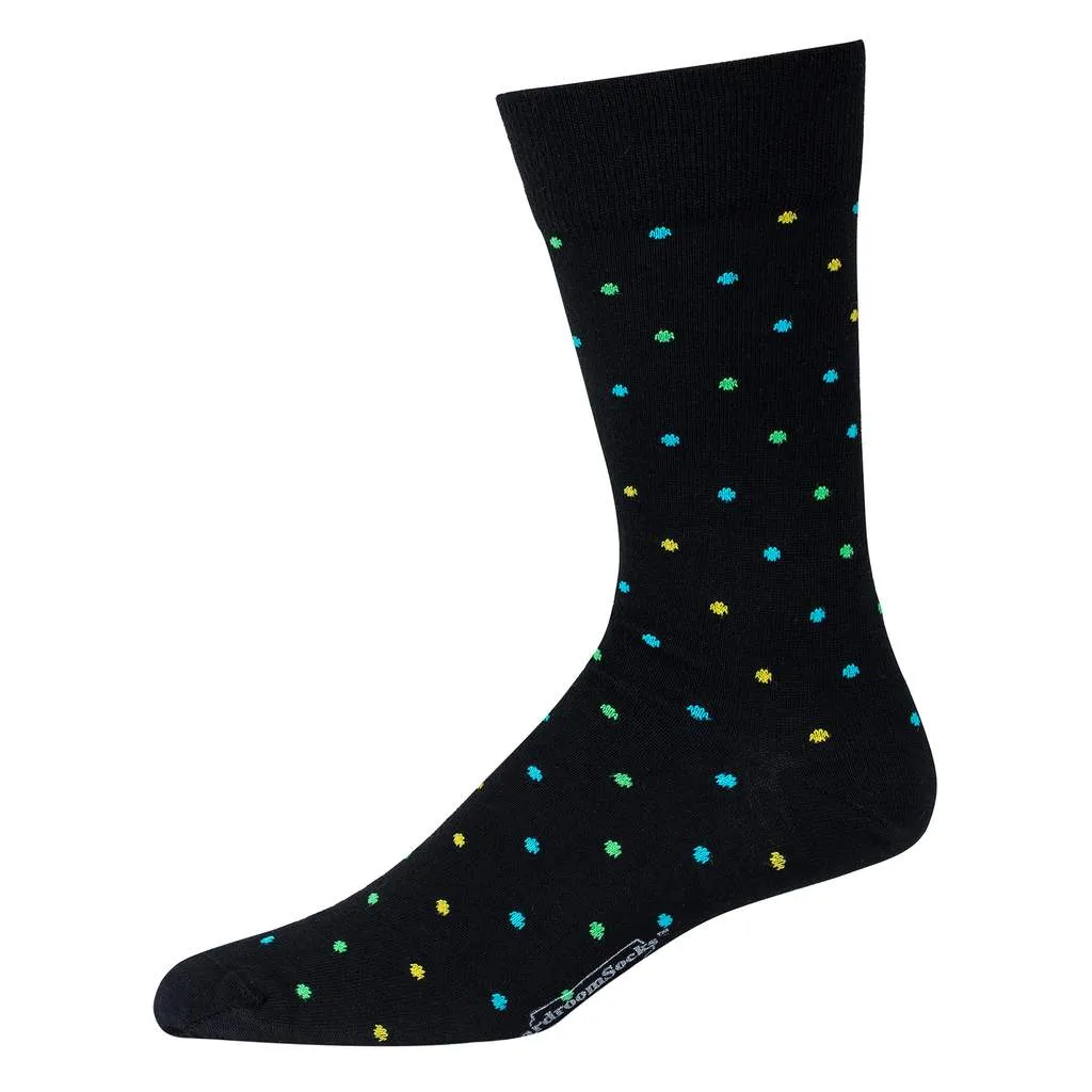 Tri-Color Dots on Black Merino Wool Mid-Calf Dress Socks sold by Boardroom Socks product image thumbnail 4