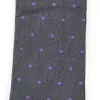 Purple Dots on Grey Cotton Over the Calf Dress Socks sold by Boardroom Socks
