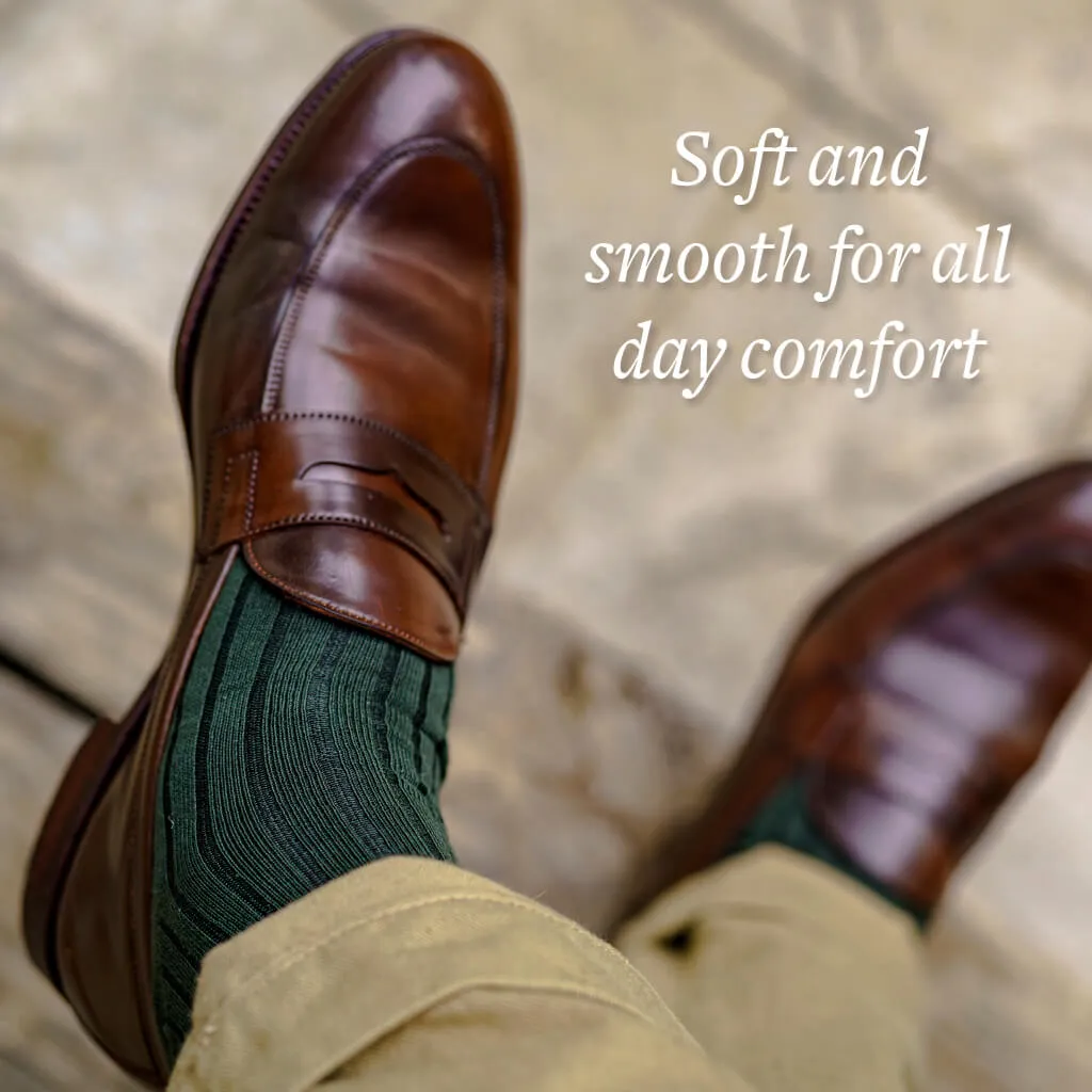 Olive Cotton Mid Calf Dress Socks sold by Boardroom Socks product image thumbnail 4