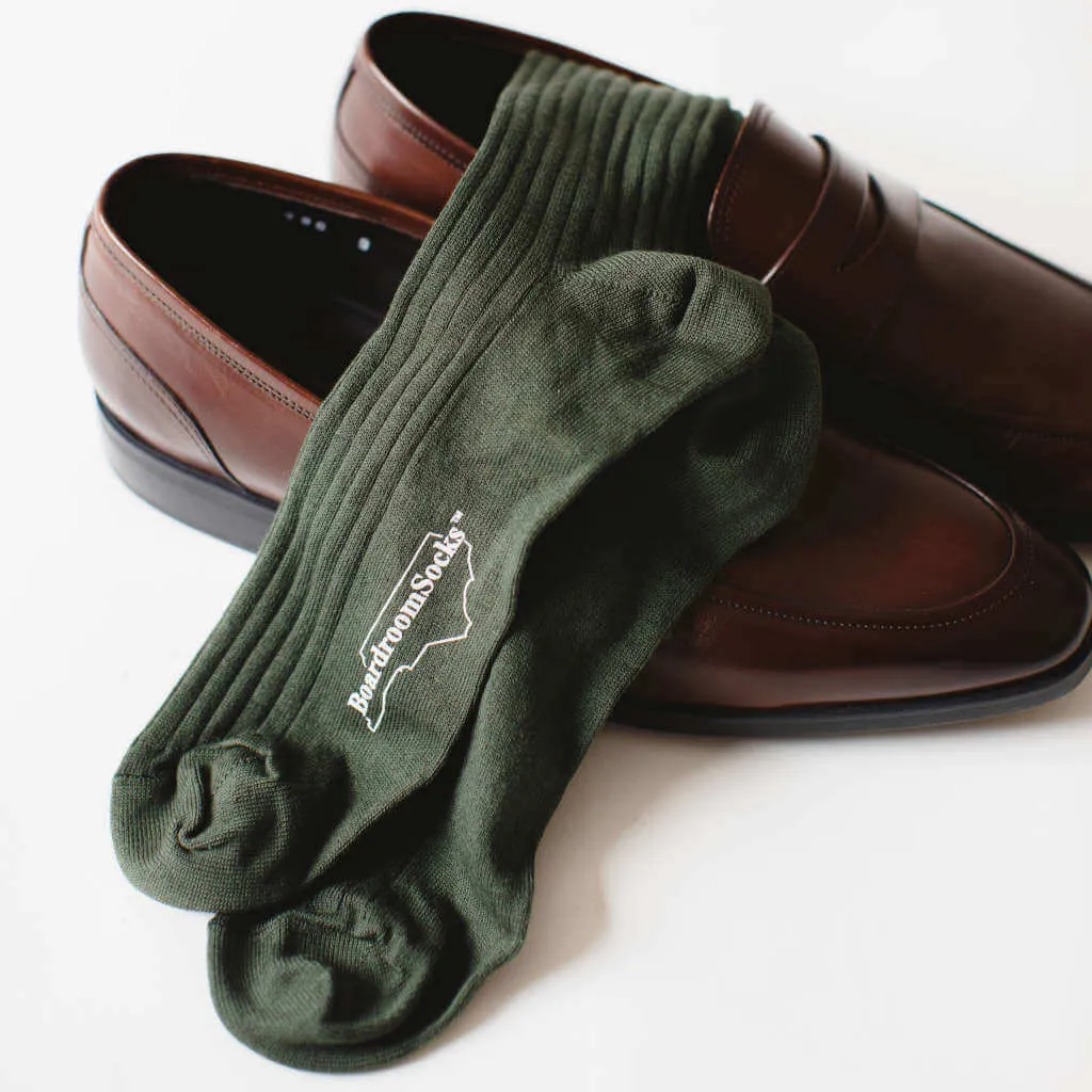 Olive Cotton Mid Calf Dress Socks sold by Boardroom Socks product image thumbnail 2