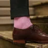 Pink Merino Wool Over the Calf Dress Socks sold by Boardroom Socks