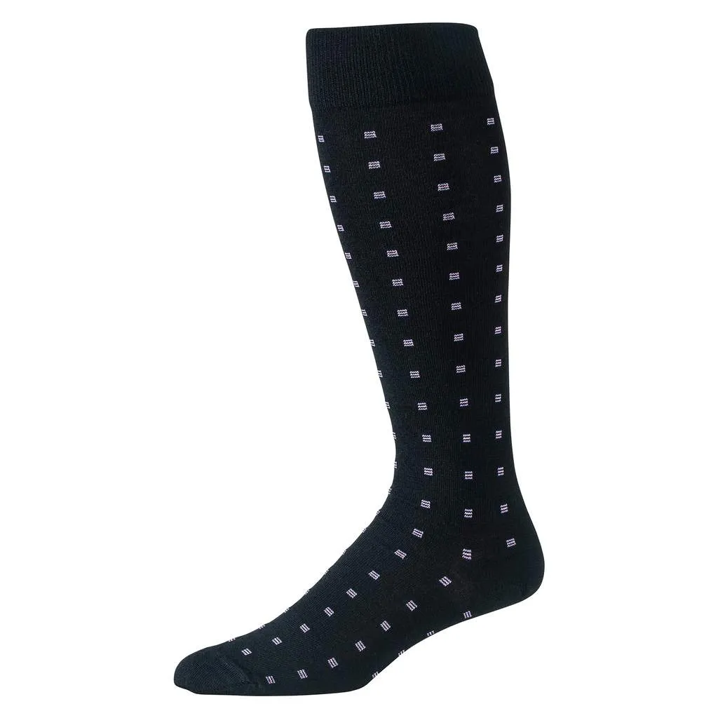 Purple Square Knots on Black Merino Wool Over the Calf Dress Socks sold by Boardroom Socks product image thumbnail 5