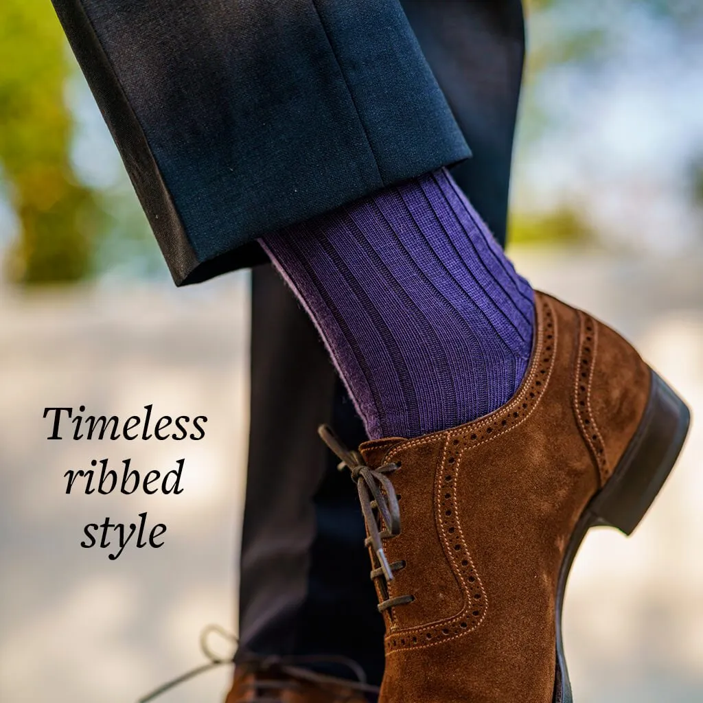 Purple Merino Wool Mid Calf Dress Socks sold by Boardroom Socks product image thumbnail 3